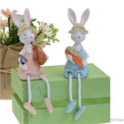 Фигурка Кролик висячие ножки 2 штуки набор 21 см / 9591/ 9593 /уп 48/ / 711779
