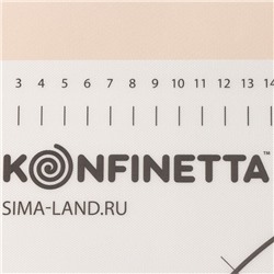 Коврик для выпечки и раскатки теста с разметкой KONFINETTA, армированный, силикон, 40×50 см, 0.44 мм, чёрный