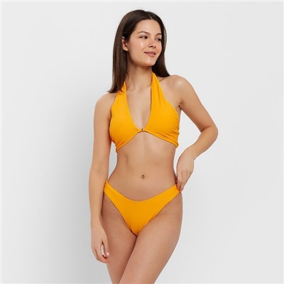 Купальник раздельный с завязками на шее женский MINAKU, горчичный, размер 42