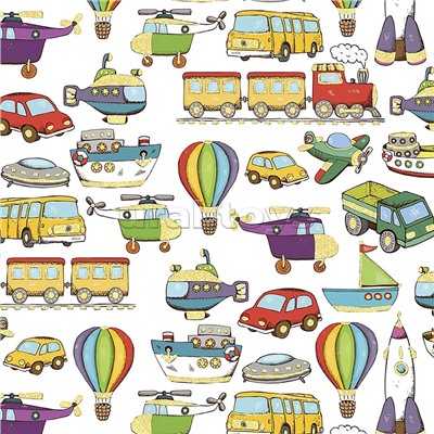 Упаковочная бумага, Цветной транспорт, для сувенирной продукции в листах размером 100*70 см