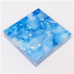 Коробка подарочная новогодняя с PVC крышкой «Новый год», 16×16×3 см