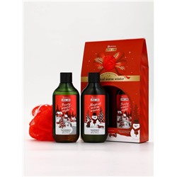 Подарочный набор новогодний: гель для душа, пена для ванны и мочалка, URAL LAB
