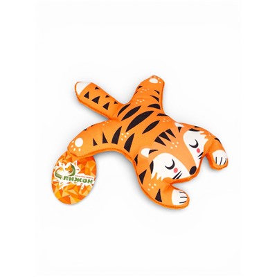 Мягкая игрушка для собак «Тигр», 25 см, с пищалкой, оранжевая
