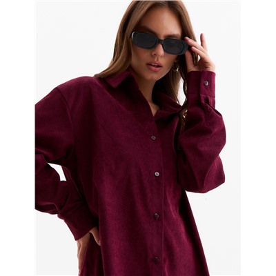 Рубашка женская MINAKU: Velvet Collection, размер 46, бордовый