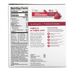 Plum Organics, Mighty Snack Bars, для малышей, клубничный вкус, 6 батончиков по 19 г (0,67 унции) каждый