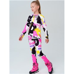 Термокомплект трикот. для девочек: фуфайка (футболка) с длин. рук, брюки