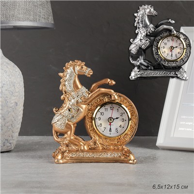 Часы статуэтка Лошадь 15 см / 7029 /уп 60/золото