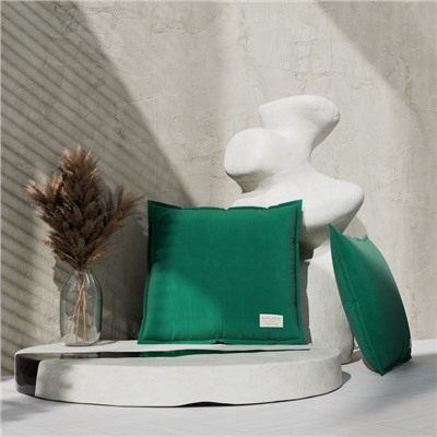 Подушка декоративная «Этель», 45×45±1 см, 100% хлопок, зелёная