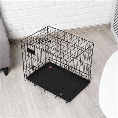 Клетка для собак 51×35×41 см, черная