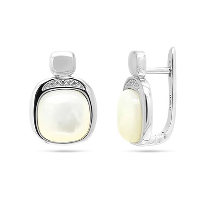 Серьги из серебра перламутр, МЦВА154
