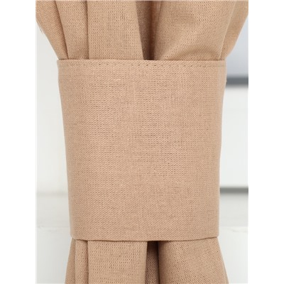 Шторы для кухни Этель ECO, бежевые, 136×180 см - 2 шт., подхваты - 2 шт., 70% хлопок, 30% лён, 190 г/м²