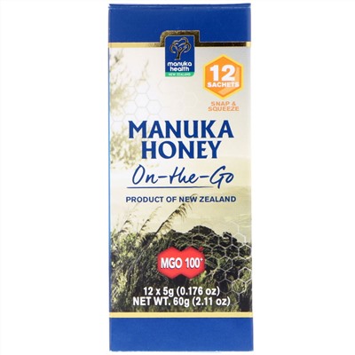 Manuka Health, Manuka Honey On-The-Go, MGO 100+, 12 Packets, 0.176 oz (5 g) Each