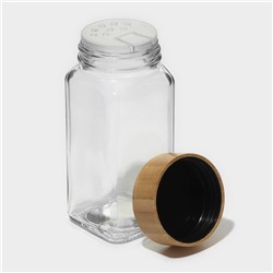Баночки для специй BellaTenero «Эко», 120 мл, 4.3×11 см, набор 12 шт., с бамбуковой крышкой, стекло, прозрачные
