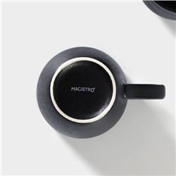 Кружка Magistro Carbon, 380 мл, фарфор, чёрная