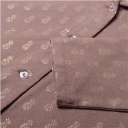 Пижама детская из фланели (рубашка, брюки) KAFTAN «Ананасы», рост 110-116 см, кофейная