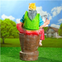 Садовая фигура из полистоуна «Баба-яга с гармонью», 80×35×55 см