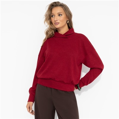 Джемпер с акцентным воротником, Свежий импульс (красный)