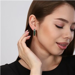 Уценка! Серьги ювелирная бижутерия, покрытие: посеребрение , цвет камня: зеленый, арт. 08.0661