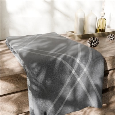 Полотенце махровое «Этель. Клетка», 50×90 см, хлопок 100%, серое