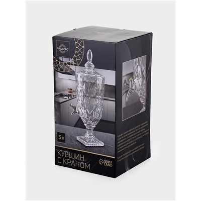 Диспенсер для напитков Magistro «Восторг», 3 л, 17×17×50 см, стекло