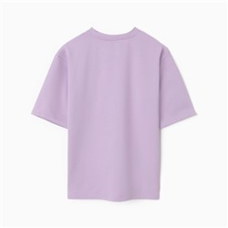 Футболка оверсайз с нашивкой женская MINAKU: One Most Brand, сиреневая, размер 46