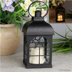 Светильник фонарь настольный Новогодний 21 см черный / YR01515B /уп 48/от батареек