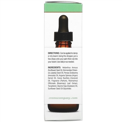 Cremo, Beard Oil, Wild Mint, 1 fl oz (30 ml)