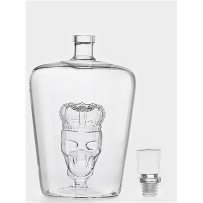 Штоф «Череп в короне», 1200 мл, стекло, прозрачный