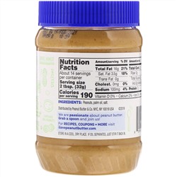 Peanut Butter & Co., Simply Smooth, арахисовая паста, без добавления сахара, 454 г (16 унций)
