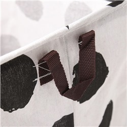 Корзина текстильная «Доляна», 32×32×32 см, белый/чёрный