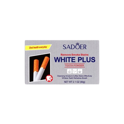 Отбеливающий зубной порошок Sadoer white plus от желтизны, 60 г