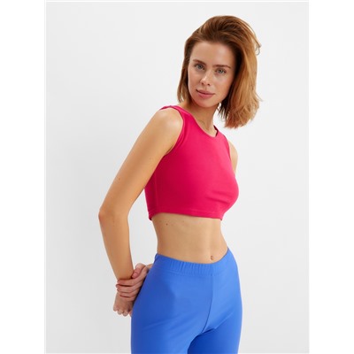 Топ с сеткой женский MINAKU: Casual Collection, фуксия, размер 42