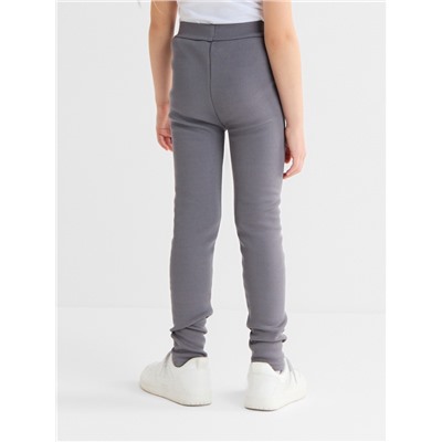 Легинсы для девочки на флисе Collorista, серые, рост 104 см