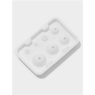 Форма для муссовых десертов и выпечки из 2 частей Доляна «Шарики», силикон, 13×8.5×3 см, 7 ячеек (d=1-3.5 см), белая