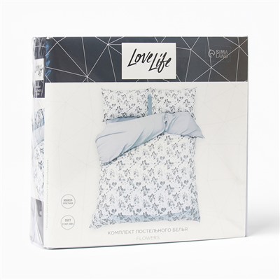 Постельное бельё евро LoveLife Flowers, жатка