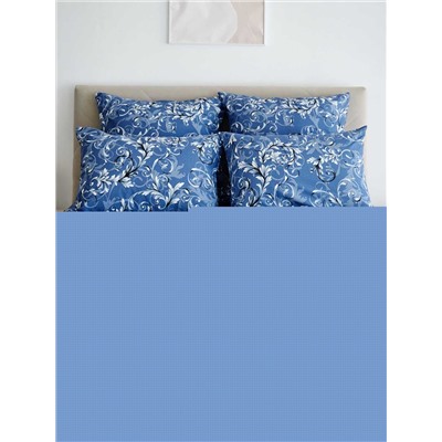 Простыня поплин - Валенсия, цвет сине-сиреневый