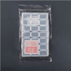 Органайзер для хранения мелочей, 21 ячейка, 10.5×17×2.5 см, прозрачный