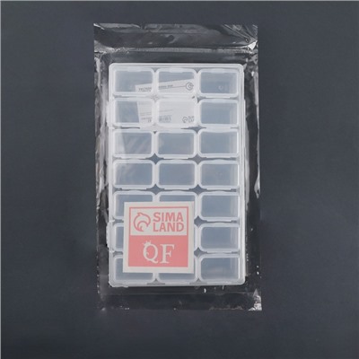 Органайзер для хранения мелочей, 21 ячейка, 10.5×17×2.5 см, прозрачный