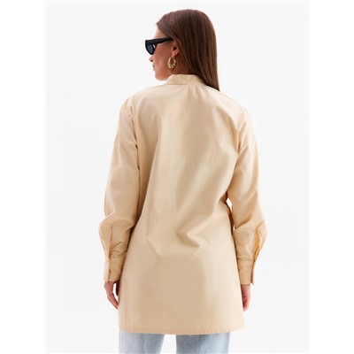 Рубашка женская MINAKU: Casual Collection, размер 44, бежевая