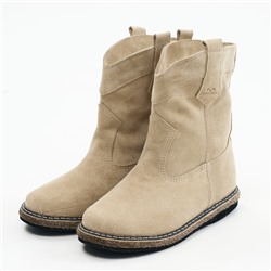Казаки женские бежевые на меху, войлок