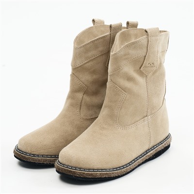 Казаки женские бежевые на меху, войлок