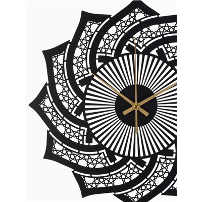 Часы настенные интерьерные «Вихрь», бесшумные, плавный ход, d=40 см, металл, чёрные