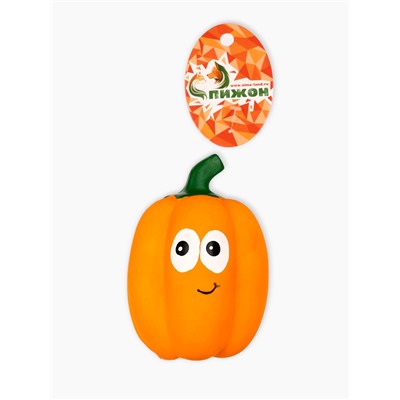 Пищащая игрушка для собак «Тыква», 13 см, латекс, оранжевая