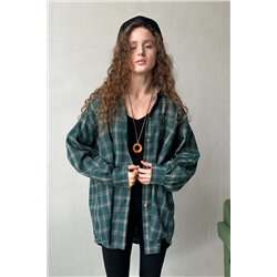 Рубашка женская  HUG077/14/Зеленый, бежевый