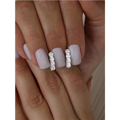 Серьги из серебра с фианитами родированные 925 пробы S2180771010р