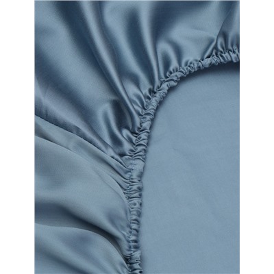 Простыня на резинке 1.5-спальная SL Home Tencel, 160×200+30 см, серо-голубая, тенсель
