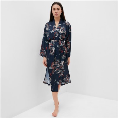 Халат домашний женский KAFTAN «Дракон», размер 44-46, синий