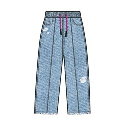 Брюки текстильные джинсовые для девочек