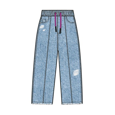 Брюки текстильные джинсовые для девочек