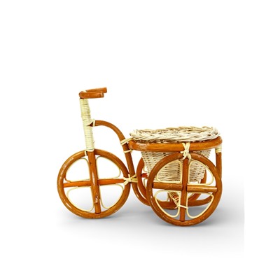 Декоративное кашпо «Велосипед», 31×17×25 см, деревянное, плетёное
